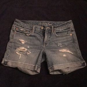 High waisted jean shorts